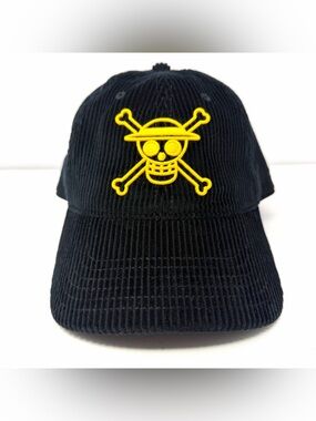 One Piece Straw Hat Crew Jolly Roger Corduroy Hat Cap BoxLunch Exclusive NWOT